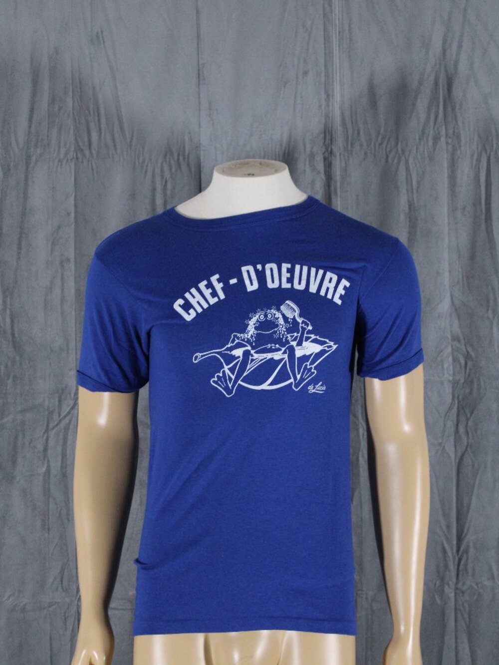 Vintage Graphic T-shirt - Chef D'Oeuvre Frog Graphic Ringer - Men's Medium